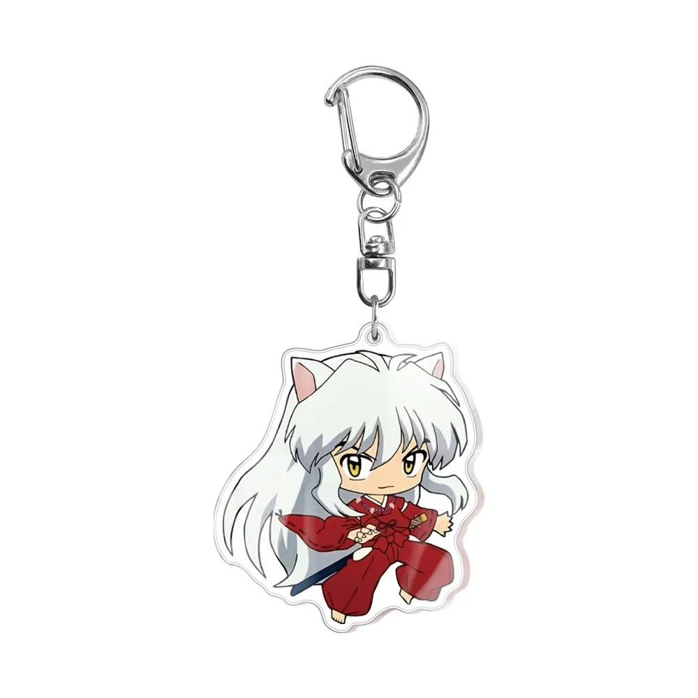 Anime Cartoon Keychain Pingente, Inuyasha, Higurashi, Kagome, Kikyou, Sesshoumaru, Chaveiro, saco Tag, Cos Acessórios