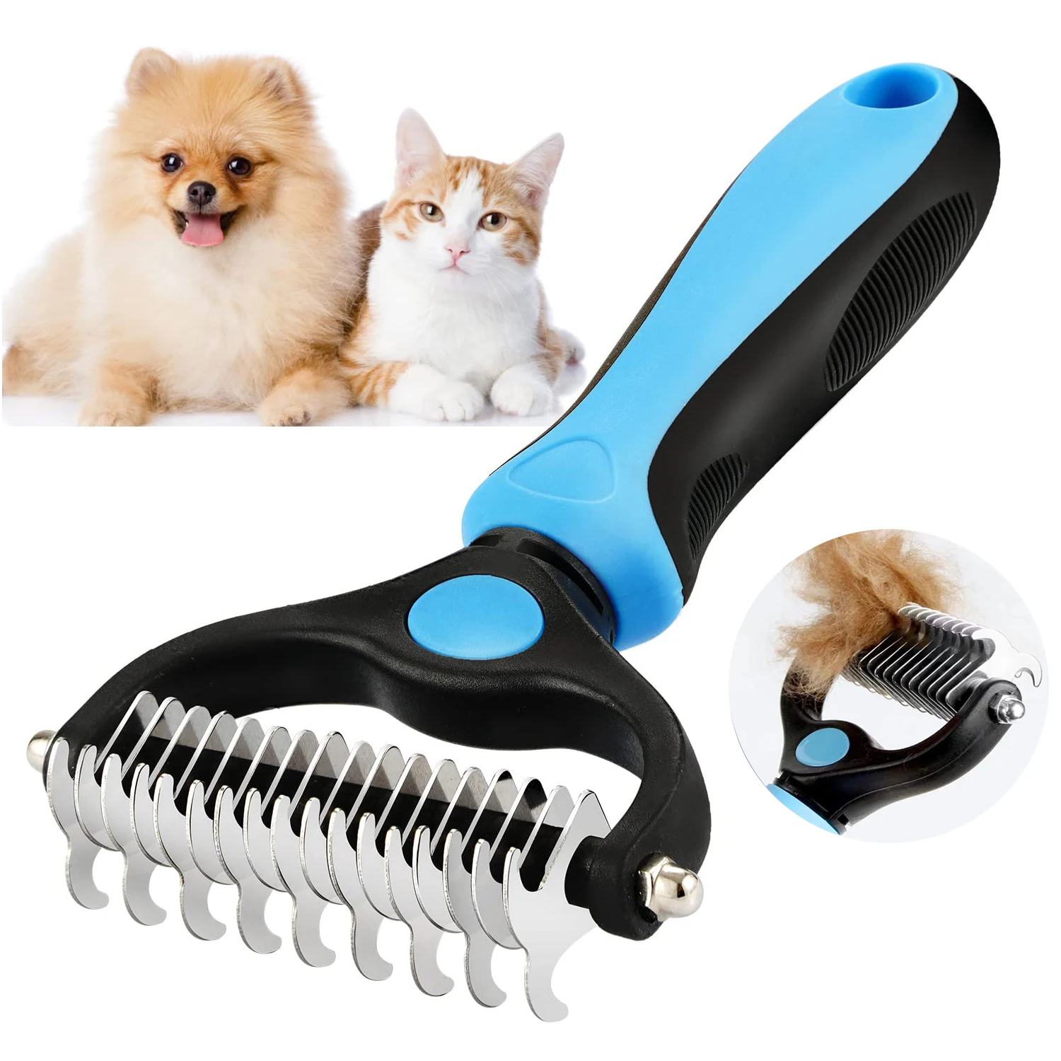 Pet Double-Sided Hair Removal Brush Dog Hair Knot Cutter Puppy Cat Deshedding Comb Brushes Dogs Grooming Shedding Supplies