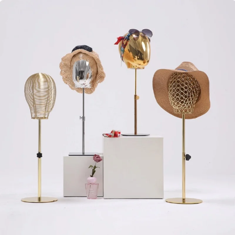 Room Decoration Shelves Metal Head Mannequin For Hat Estanteria Female Model, Jewelry and Glasses Display, AT340