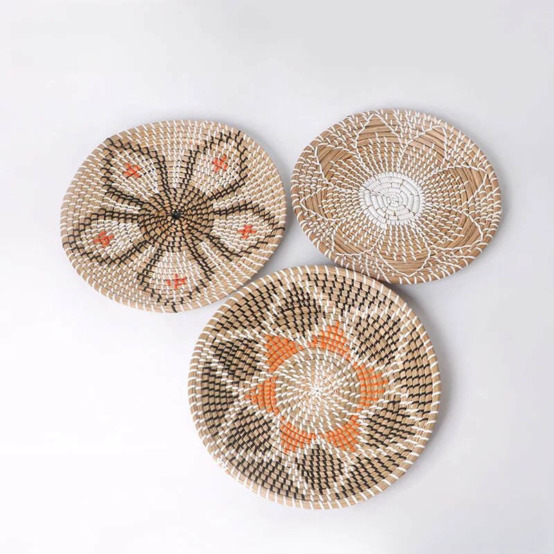 

Настенный декор из соломы: корзина из морских водорослей, вьетнамское ручное плетение для украшения гостиной и холла