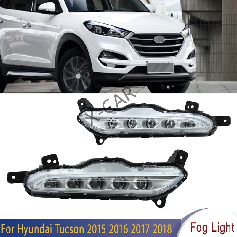 

1 Pair Car Front Bumper Outside LED Daytime Lights Daylight DRL Daytime Running Light For Hyundai Tucson 2015 2016 2017 2018