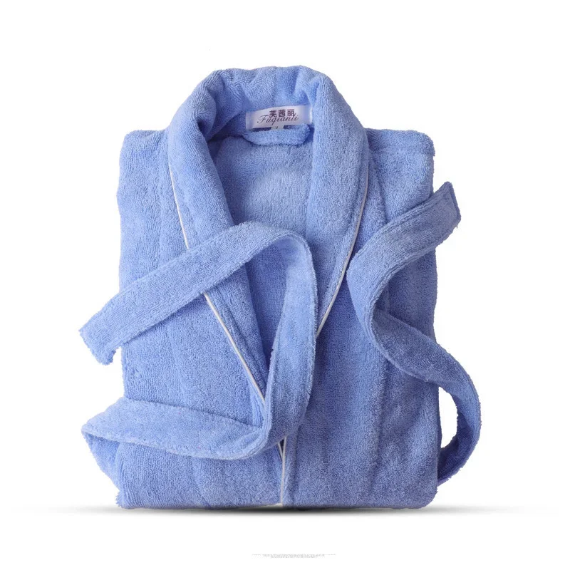 

100% Cotton Toweling Robe Lovers Soft Bath Robe Men and Women Nightrobe Sleepwear Male Casual Home Bathrobe Hotel Robe