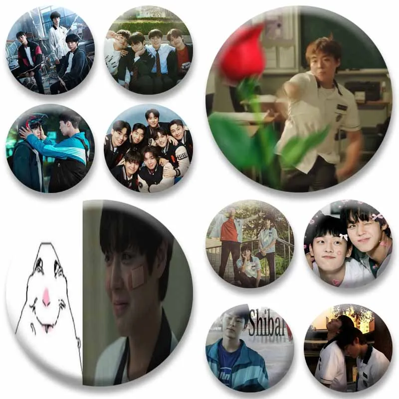 Korean TV Manga Weak Hero Enamel Pins Gray Yeon Ben Park Round Brooches Backpack Hat Collar Lapel Badge Fashion Jewelry Ornament