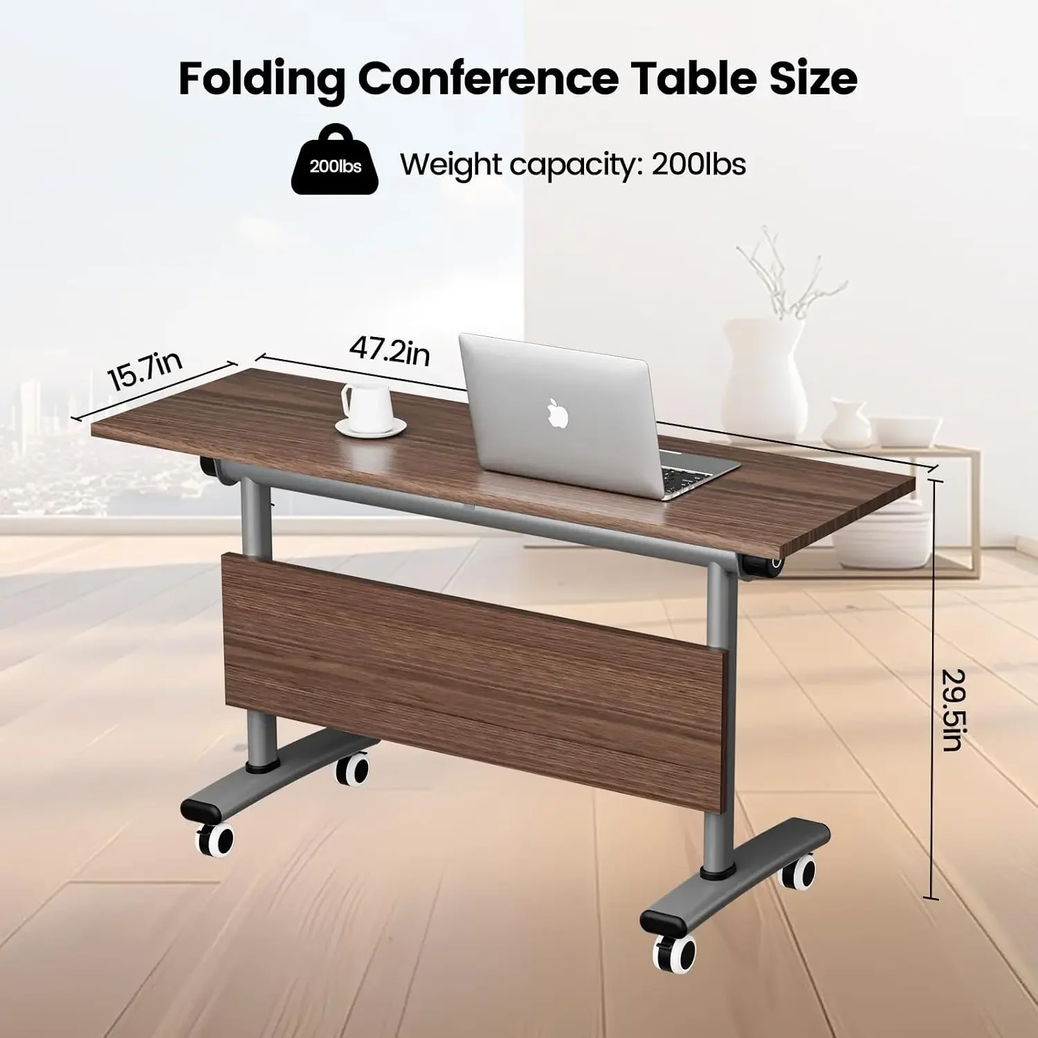 Heavy-Duty Folding Training Table with Locking Casters | Mobile Desk for Conference Room, School Classroom &Training Center | Co