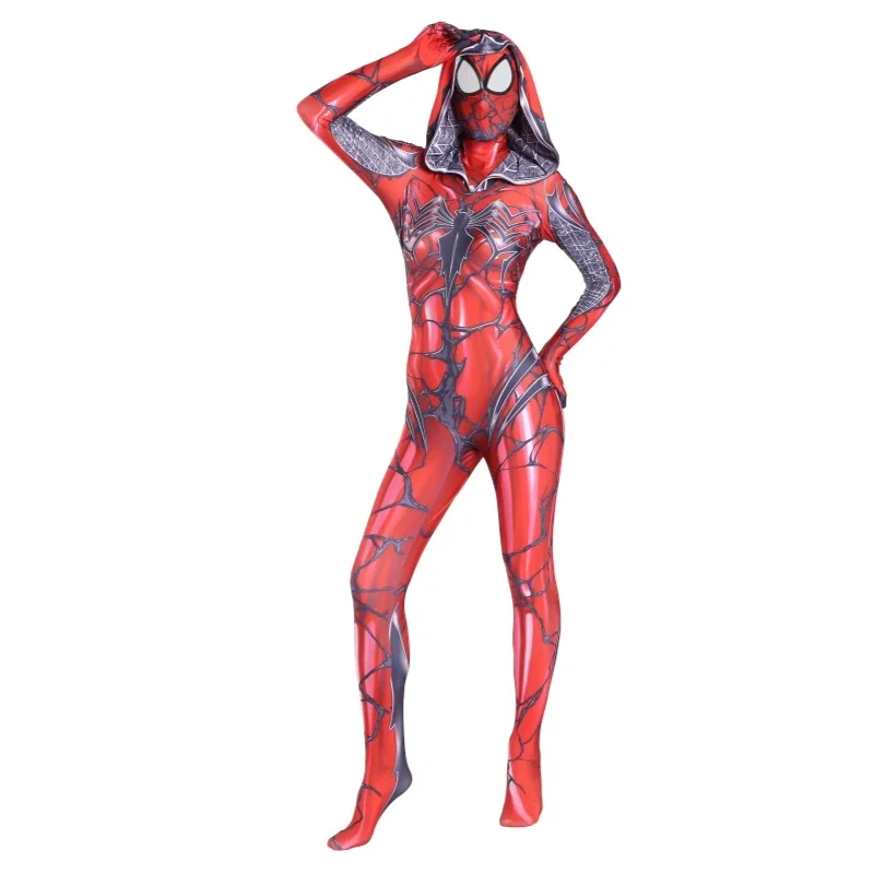 Disfraz de superhéroe Gwen Stacy, traje de Cosplay Into The Spider Verse, Gwenom, tela de licra, mono Zentai para Halloween, hombre y mujer