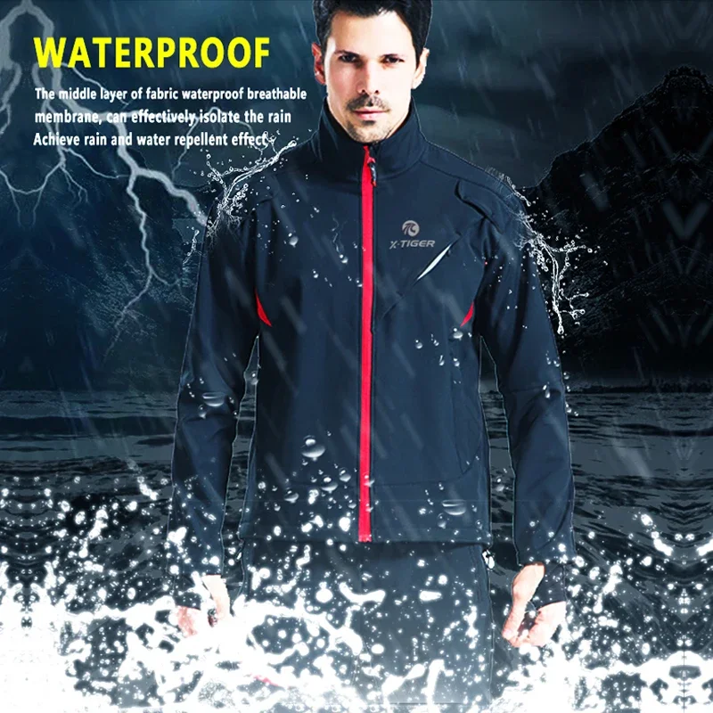 X-TIGER  Winter Cycling Jacket Mountain Bike Windproof Warm Jacket  Cycling Jersey Bicycle Clothing Men Sportswear