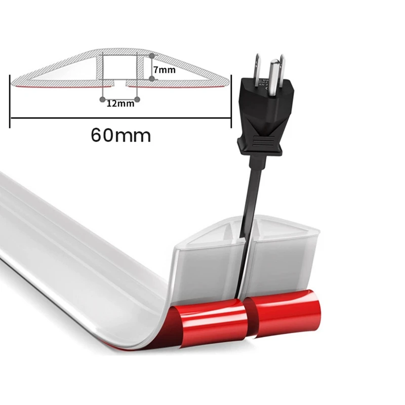 Promotion! Floor Cord Cover Cable Cavity Self Adhesive Cord Hider Floor 10FT Floor Cable Management Power Cord Protector