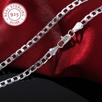 925 Sterling Silver Necklace For Men's women 16--30 Inches Classic 4MM Chain Luxury Jewelry Wedding Christmas Gifts