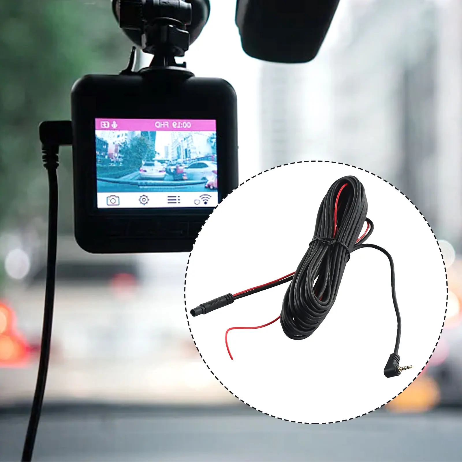 5Pin 9M Camera Rear View Connection Cable Car DVR Backup Rear View Camera 2.5mm Extension Cable Cord Black Wire Auto Electronic