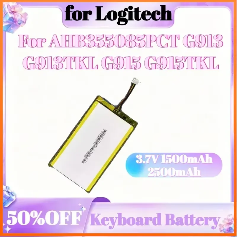1500mAh 2500mAh 3.7V Battery For Logitech AHB355085PCT G913 G913TKL G915 G915TKL Keyboard Battery