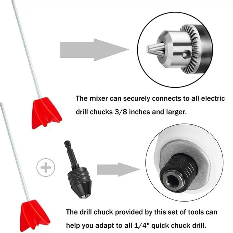 Drywall Mud Mixer Metal 5 Leaves Paddle Mixer Faster Power Mixing Anti-Rust Wear-Resistant Mortar Mixer For Colorants Ceramic