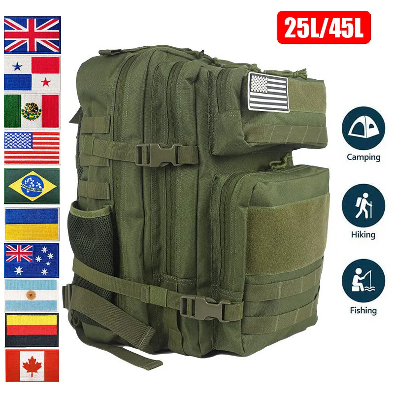 

25L/45L Travel Backpack for Men Hiking Bag Men Camouflage Tactical Travel Bag 900D Oxford Cloth Mountaineering Hiking Rucksack