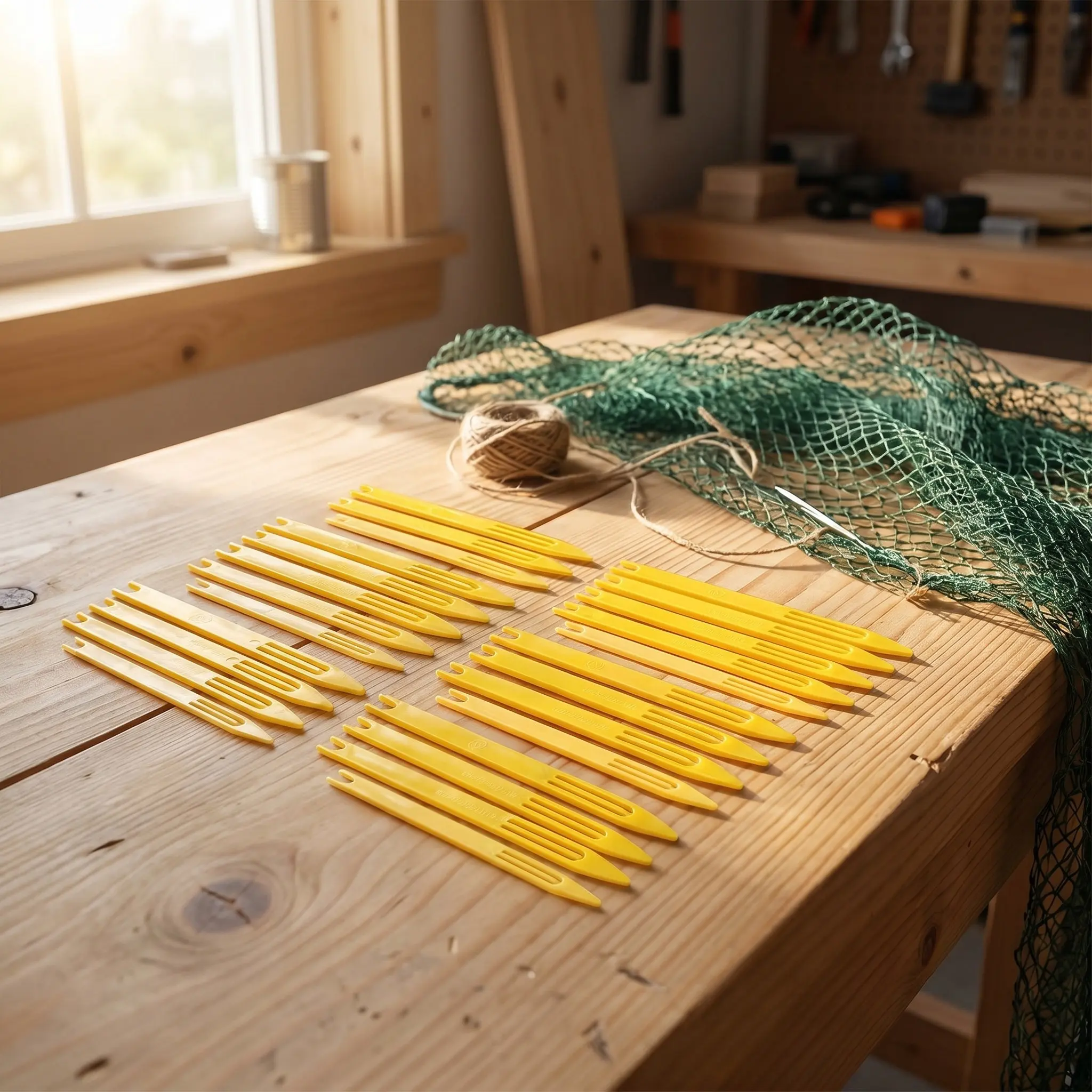 24Pcs Fishing Net Repair Tool Set Waterproof Dustproof Plastic Net Mending Shuttles and Needles for Easy Tear Fixing and