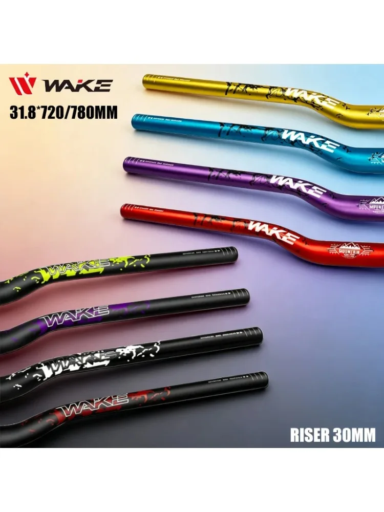AliExpress NONE WAKE 720mm 780mm Bike Handlebar for MTB Shockproof Bike Handlebar 31.8mm Aluminum Alloy Bicycle Riser Bar Cycling Handle Bar