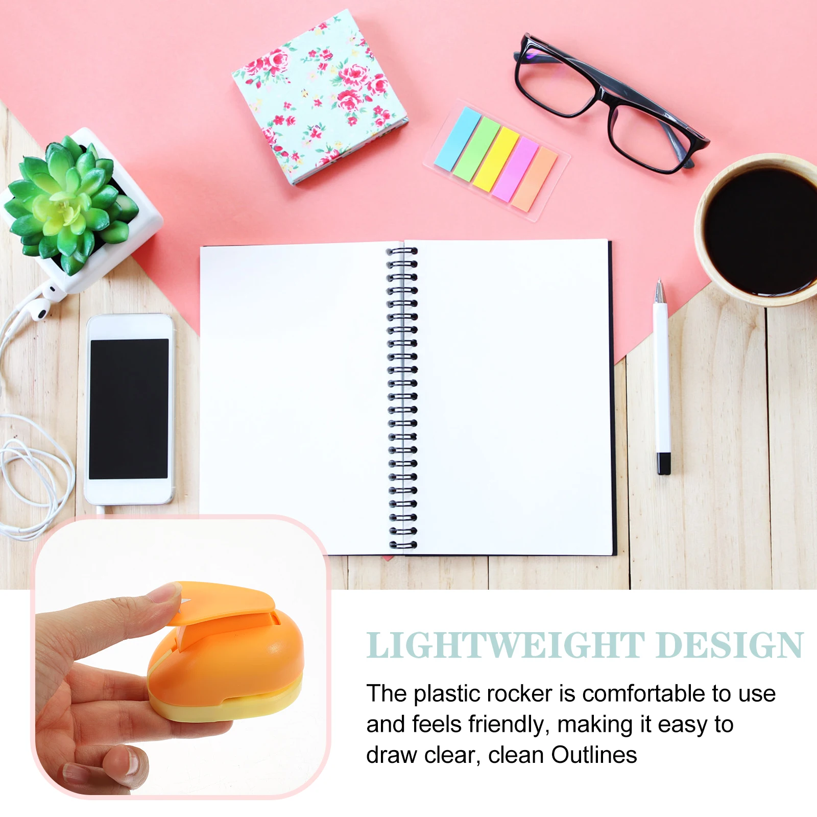 

2Pcs DIY Paper Punch Shape Hole Puncher for Scrapbook Crafts Lightweight Plastic Material Portable Craft Tool