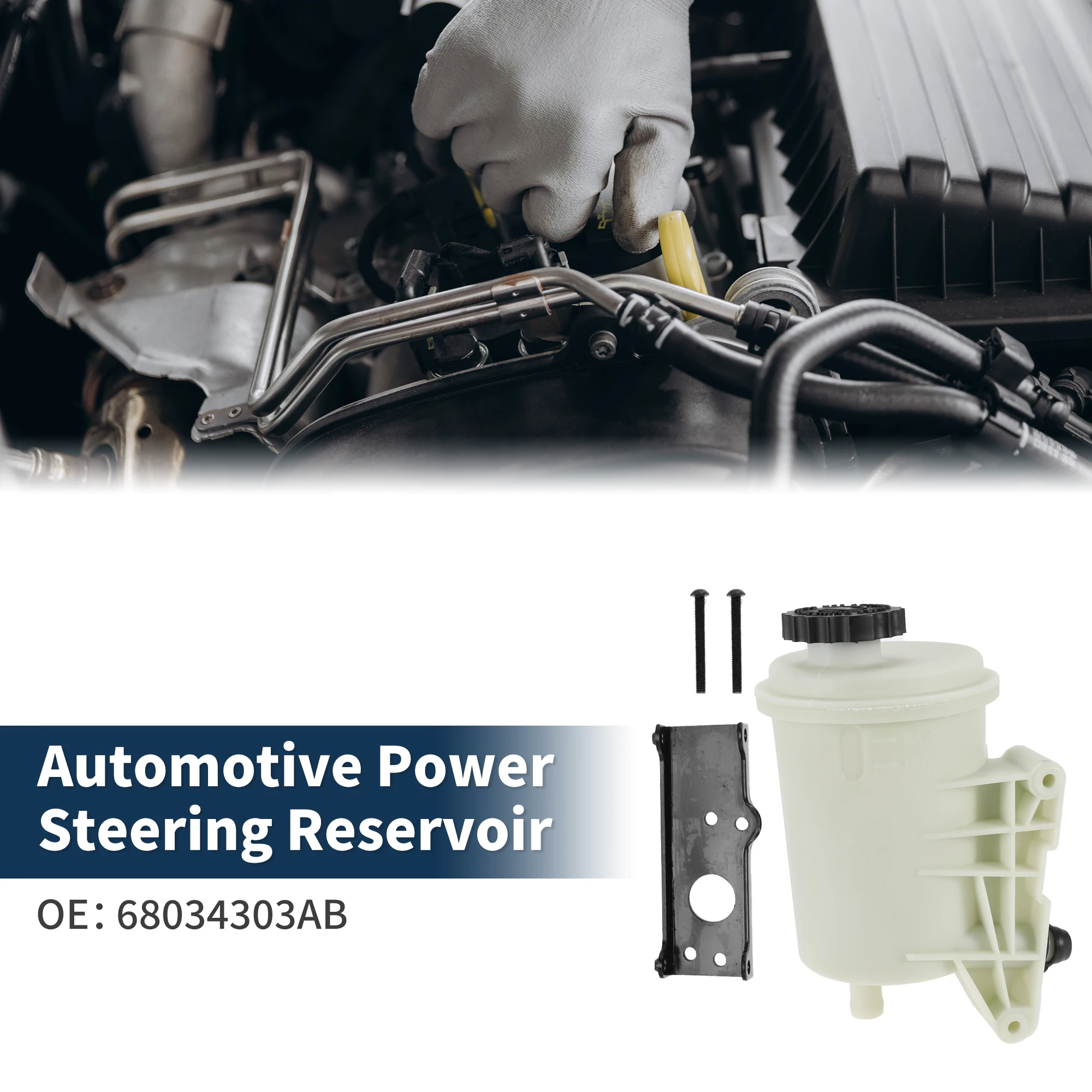 

UXCELL Резервуар гидроусилителя рулевого управления, номер бачка автоматического гидроусилителя рулевого управления. 68034303 AB для Chrysler Aspen 8 Cyl 4,7 л, 8-цилиндровый 5,7 л 2008-2009 гг.