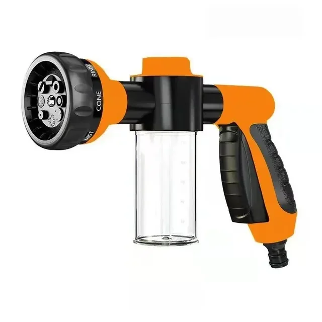 Portable Auto Foam Lance Water Gun Washing Cleaning Tool 8 in 1 Jet Spray Gun Soap Dispenser Garden Watering Hose Nozzle