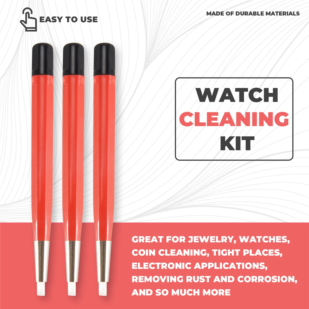 Bolígrafo de fibra de vidrio A06K, 3 uds., joyería, reloj, limpieza de monedas, aplicaciones electrónicas, eliminación de óxido y corrosión