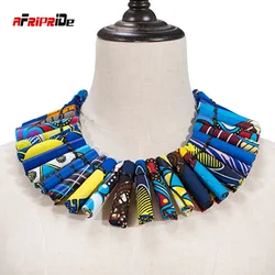 Choker Necklaces African Women Jewelry Handmade Statement Necklace Bridal Wedding African Beads Jewelry Fabric Accessories WYA30