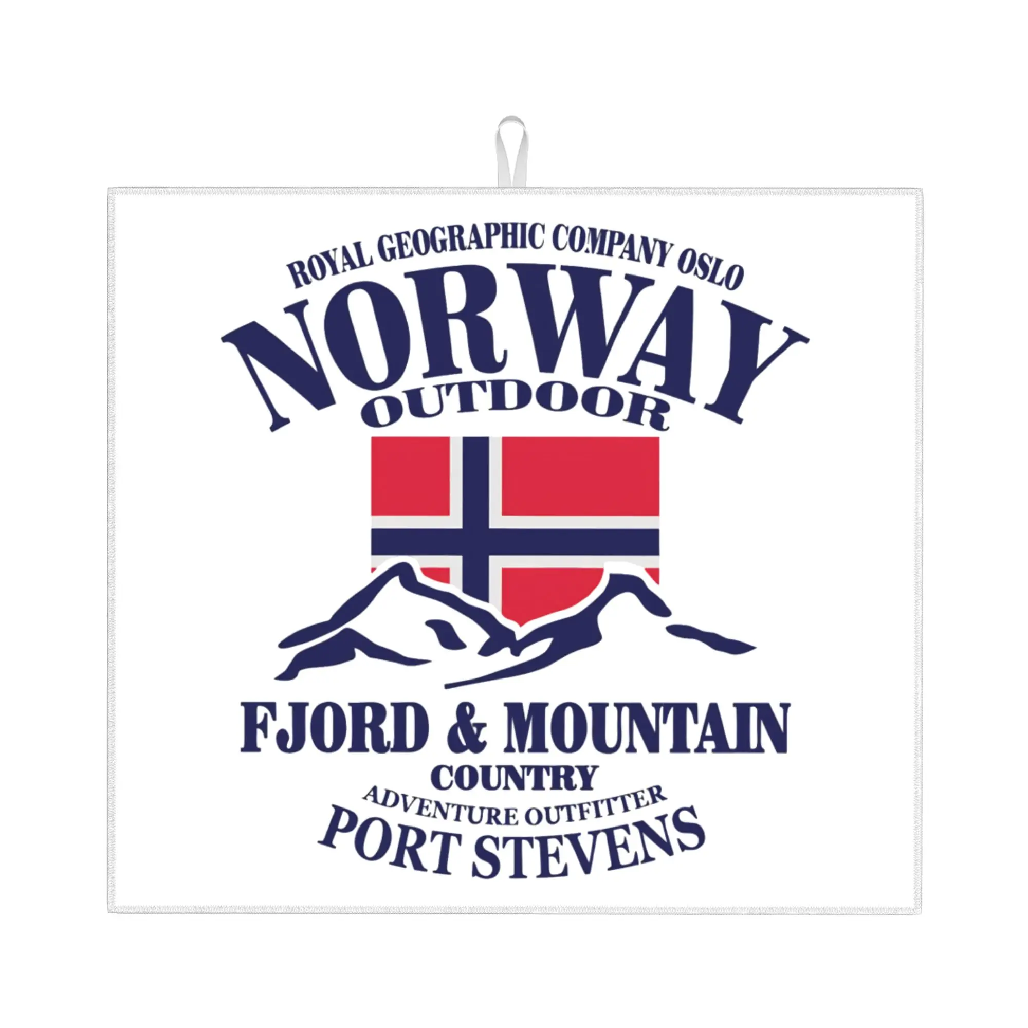 Drying Mat For Kitchen Norway Flag Barware Tableware Oil Proof Reusable Norwegian Flag Washable Kitchen Sink Drying Pad