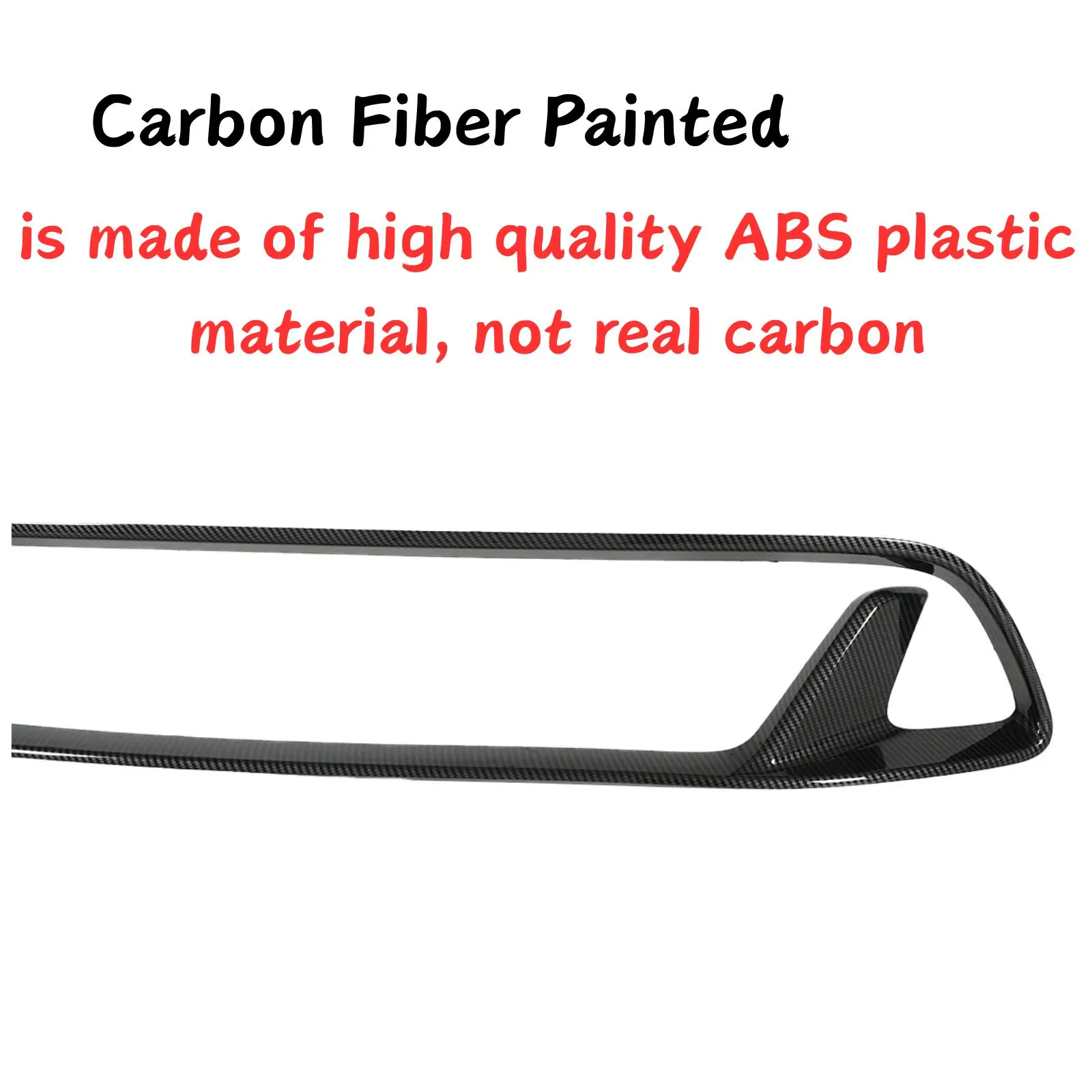 A Car Front Lower Grille For KIA Stinger 2018-2023 Decorative Strip Grills Body Accessories Carbon Fiber Painted Glossy Black