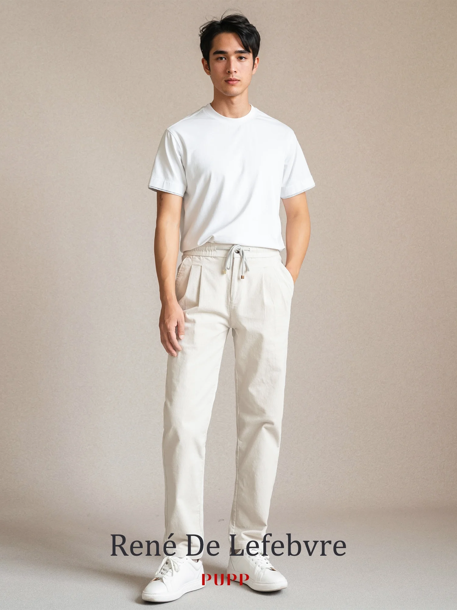 

Thiened Pure Cotton Corduroy Busin Men's Straight Leg Pants Dstring Casual Trousers Autumn Winter Faion Sle