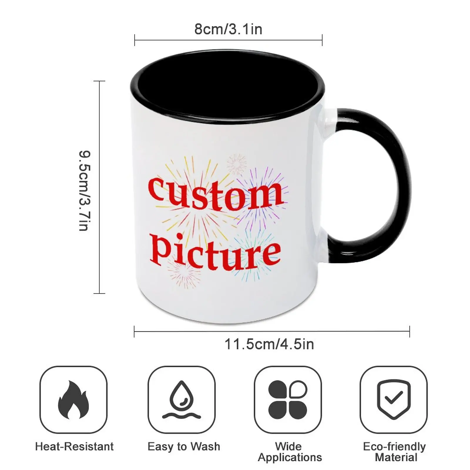 DIY Customized 330ML Ceramic Mug Print Picture Photo LOGO Text Personalized Coffee Milk Cup Creative Present Cute Gift