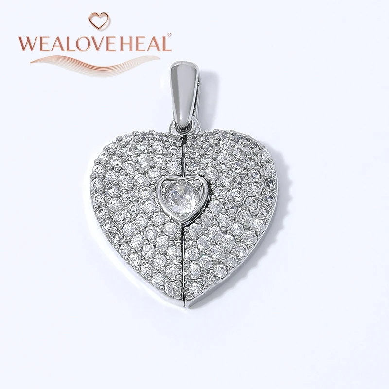 anhänger schmuckherstellung, 18K vergoldeter Messing-Anhänger mit geteiltem Herz für DIY-Schmuckherstellung, Pavé-CZ-Anhänger mit zerbrochenem Herz und Flügeln, DIY-Halskettenzubehör – Detail 19