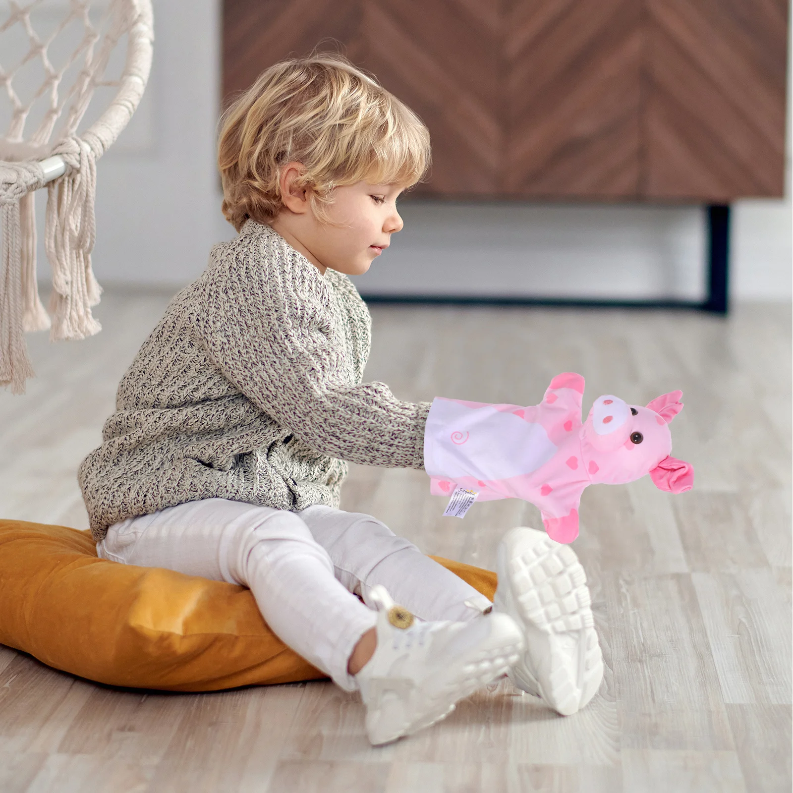 Marionnette à main en forme d'animal de ferme, cochon mignon interactif, jeu de rôle doux pour les fournitures de classe préscolaire et les enfants