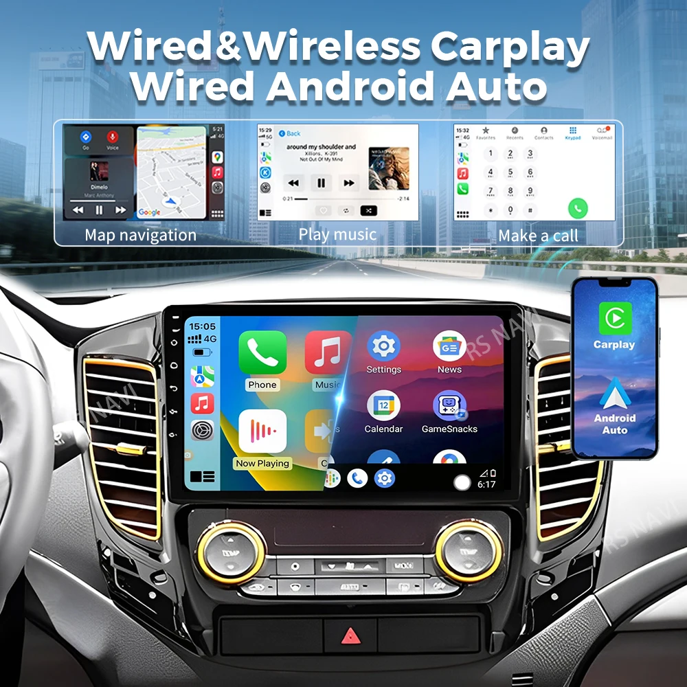 Android 14 Carplay For Mitsubishi Pajero Sport 3 L200 5 Triton 3 2015 2016 2017 2018 2019 Car Radio Multimedia Video Player GPS view 4