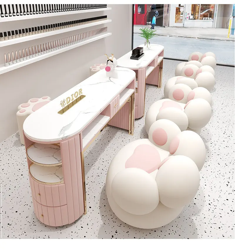 Nail art table and chair set single double three Internet celebrity manicure table economical manicure table