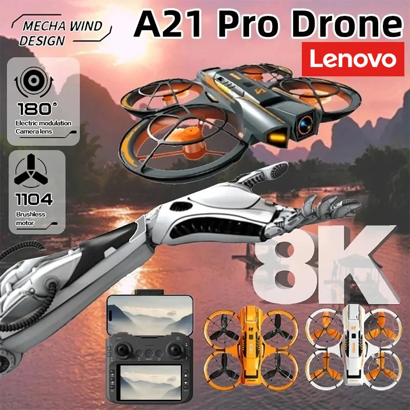 Lenovo  A21 Pro Drone 4K Professional FPV 8K HD Dual Camera WiFi 5G Infrared obstacle avoidance Brushless Motor Quadcopter Toy