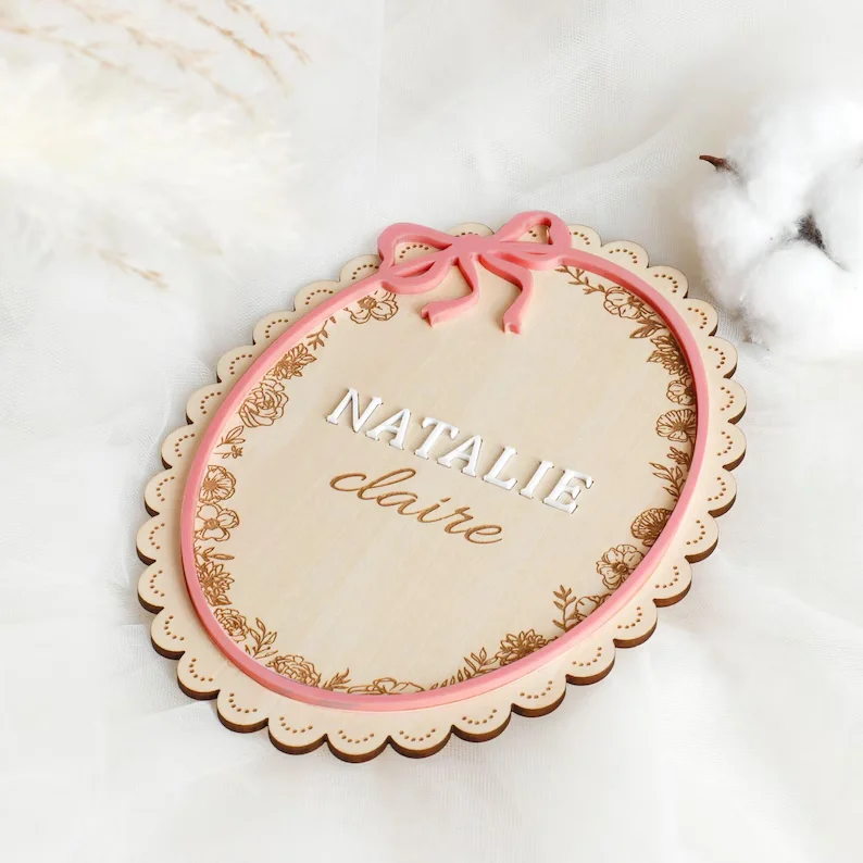 1pc Wooden Newborn Name Sign, Custom Baby Name Wood Sign, Name Reveal Photo Prop, Baby Photo Prop