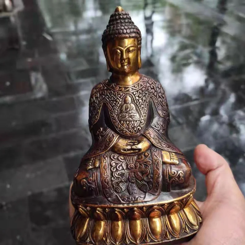 

Antique Bronze Collection Buddha Statue Retro Home Living Room Decorations