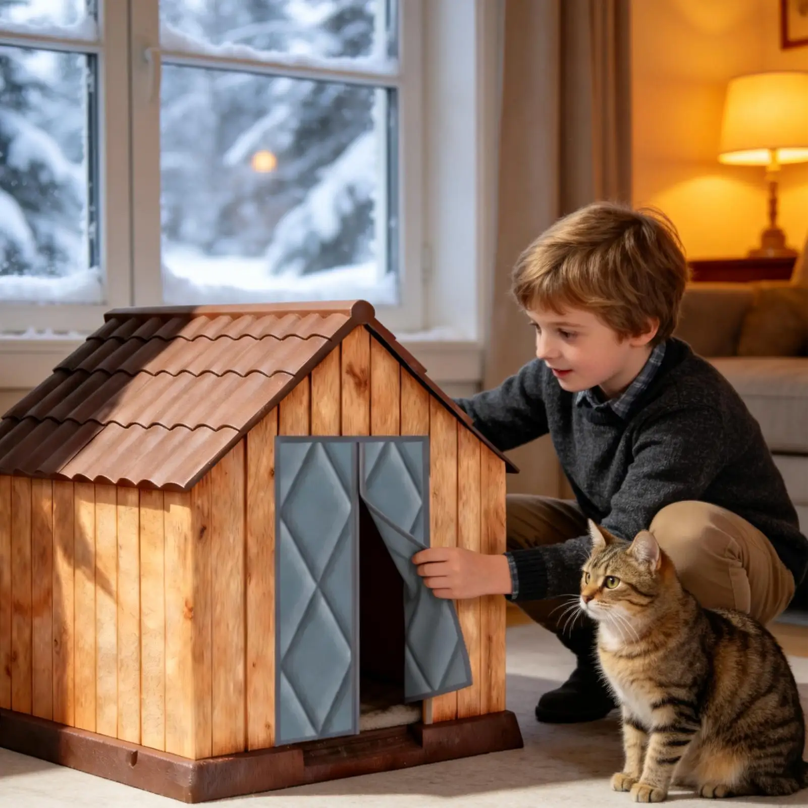 Magnetic Pet Door Flap Thermal Windproof Pet Crate Entrance Cover Cold-Resistant Dog Kennel Door Drapes For Cat Indoor Outdoor