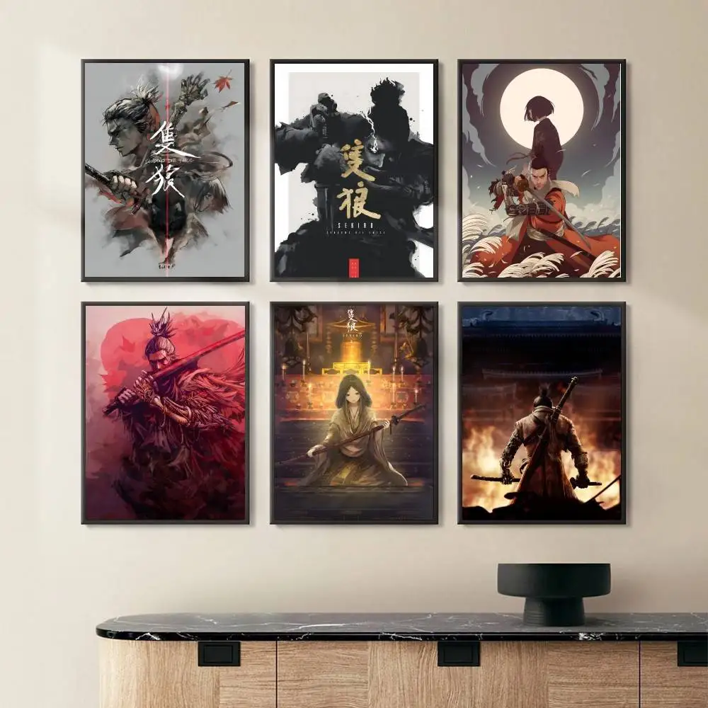 لعبة Sekiro Shadows يموت مرتين ملصق فني ذاتي اللصق مقاوم للماء ورقة ملصق مقهى بار غرفة جدار ديكور
