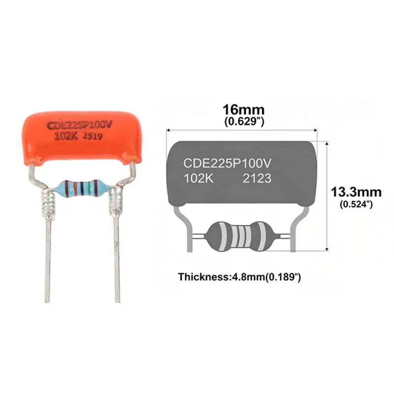 Guitar Treble Bleed Mod Ceramic Cap Precision Resistor Optimize Tone Performance