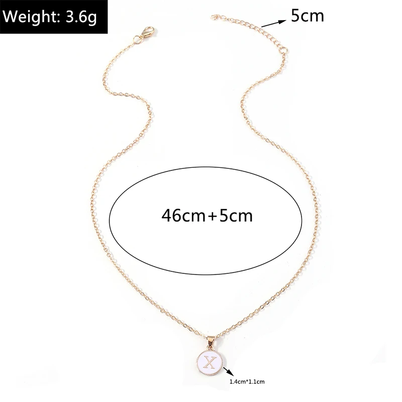 Aihua Minimalistische Initiale Emaille Weiß Schwarz A-Z Buchstaben Halskette für Frauen Alphabet Anhänger Schmuck Geburtstag Geschenke Großhandel – Detail 5