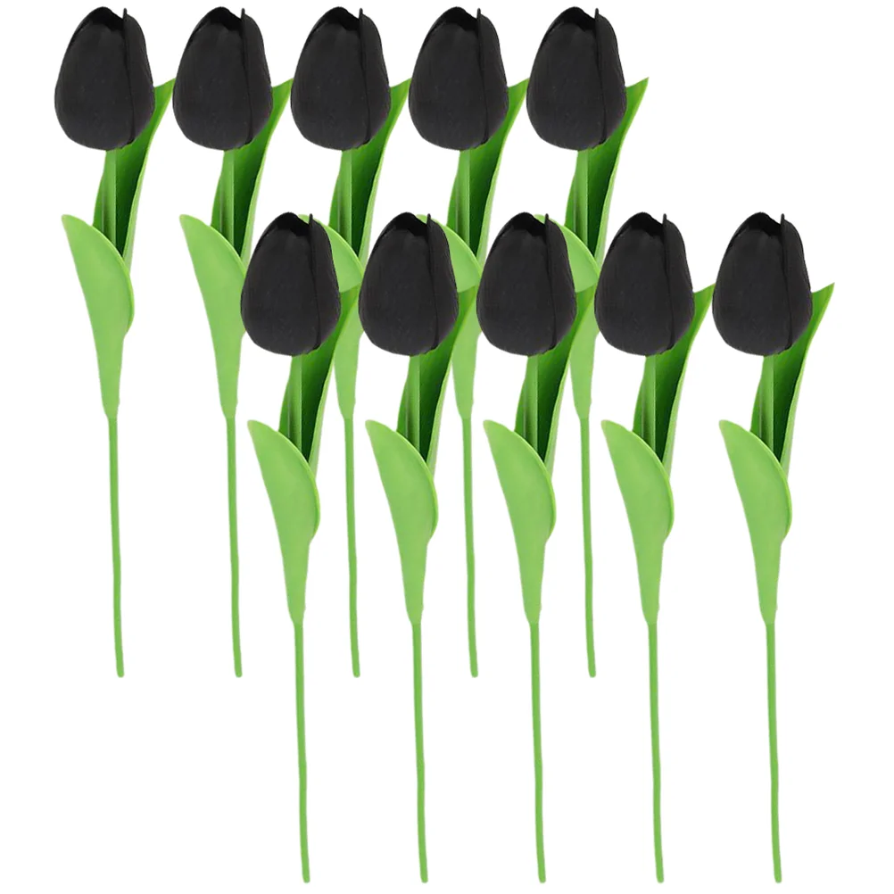 10 Pcs Emulation Tulips Adorn Vases Home Decor PU Household Supply Halloween Fake Bouquet Exquisite Simulation