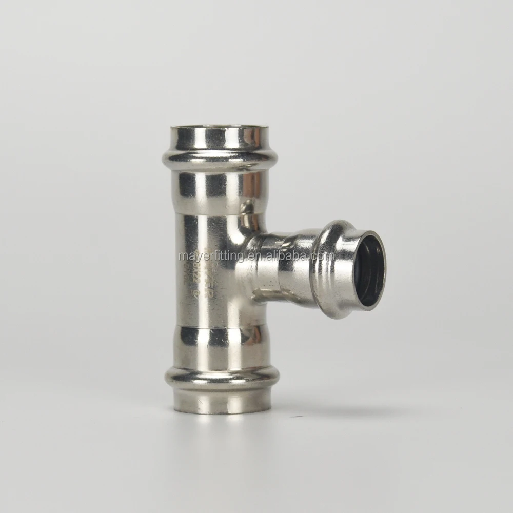 Stainless steel tee pipe fitting for hot and cold water pipe connection