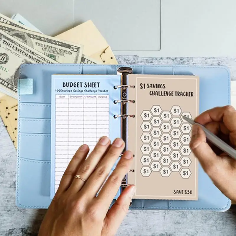 Money Saving Challenge Binder Tracker For A6 Binders Savings Challenge Tracker Cards Saving Challenge Binder