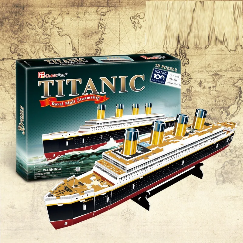 Puzzle 3d Montessori Dzieci Dorośli Dla Dorosłych Nauka Edukacja Łamigłówka Montaż Zabawka Statek Titanic Model Gry Układanka