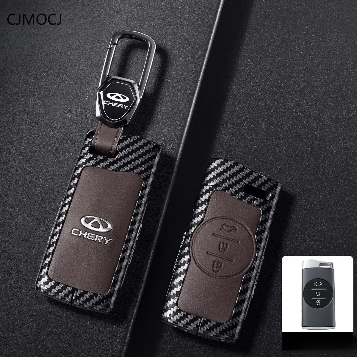 Zinc Alloy Car Key Case Cover for Chery Tiggo 8L 8 Pro 9 C-DM 7 Plus 5x Arrizo 8 Tansuo 06 Key Fob Shell Protector Keychain