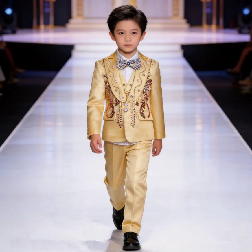 Boys Blazer Suit A4807 Wedding Page Boy Birthday Party Suit Factory Direct Sale Children Suit Set Custom Size Color