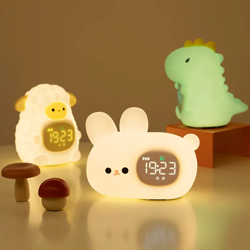 LED Animal Party Children's Electronic Clock Multi functional Bedroom School Student Sleepy Smart Bedhead Wake up Tool