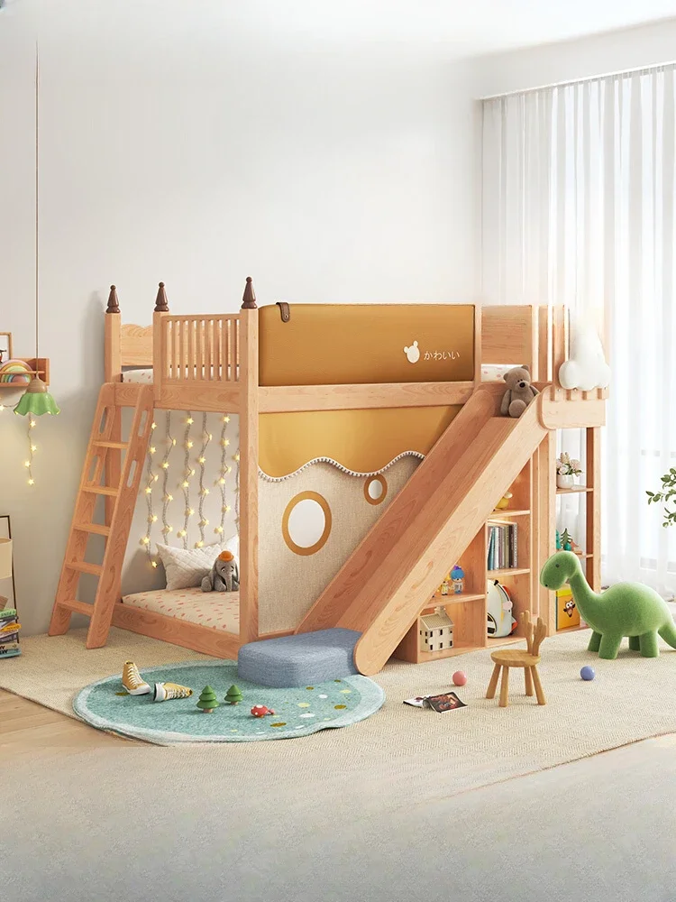 Bunk beds, solid wood bunk sliding  tree houses, semi-high  tent