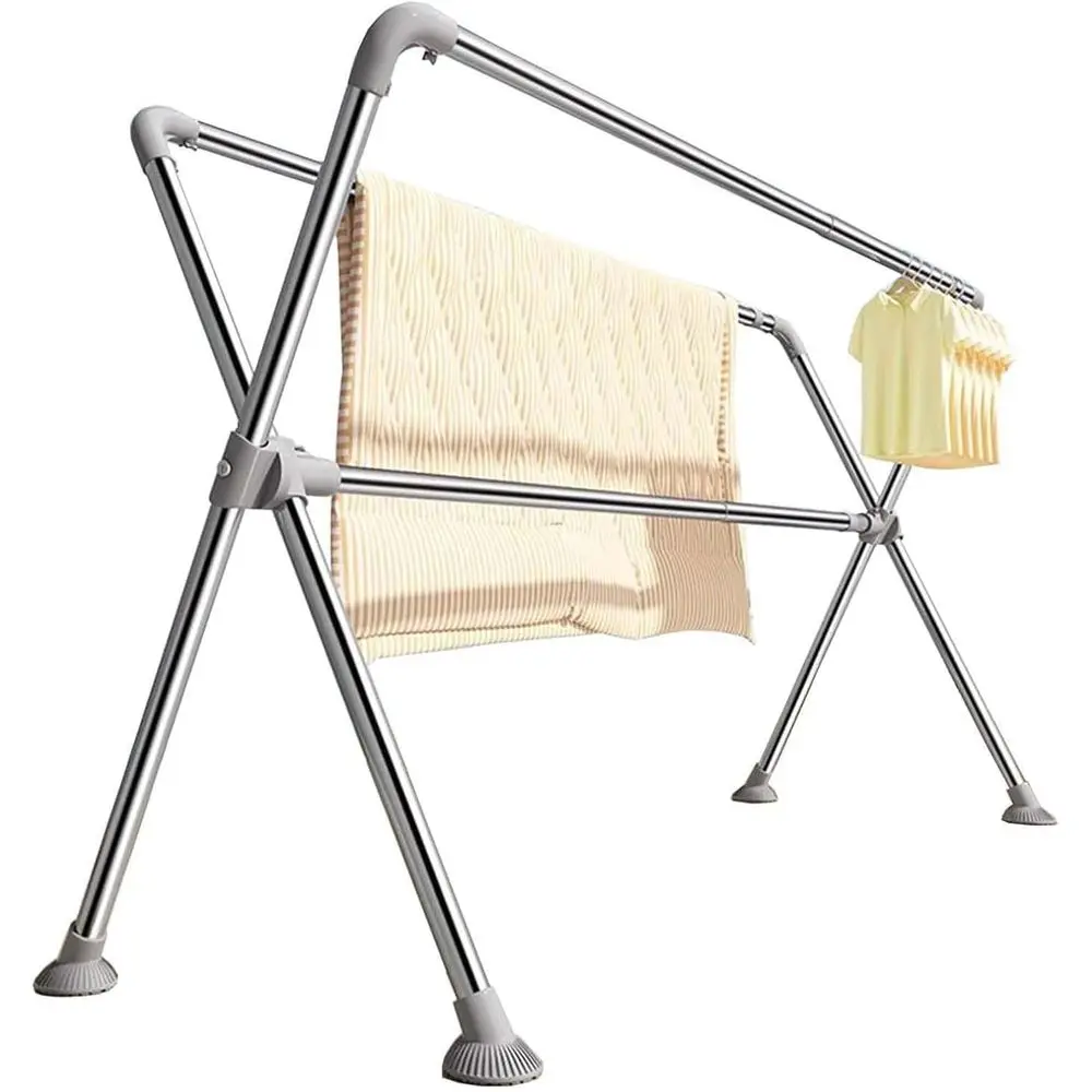 

Регулируемая усиленная портативная сушилка для белья с 20 крючками и 12 зажимами, подходит для использования в помещении и на улице