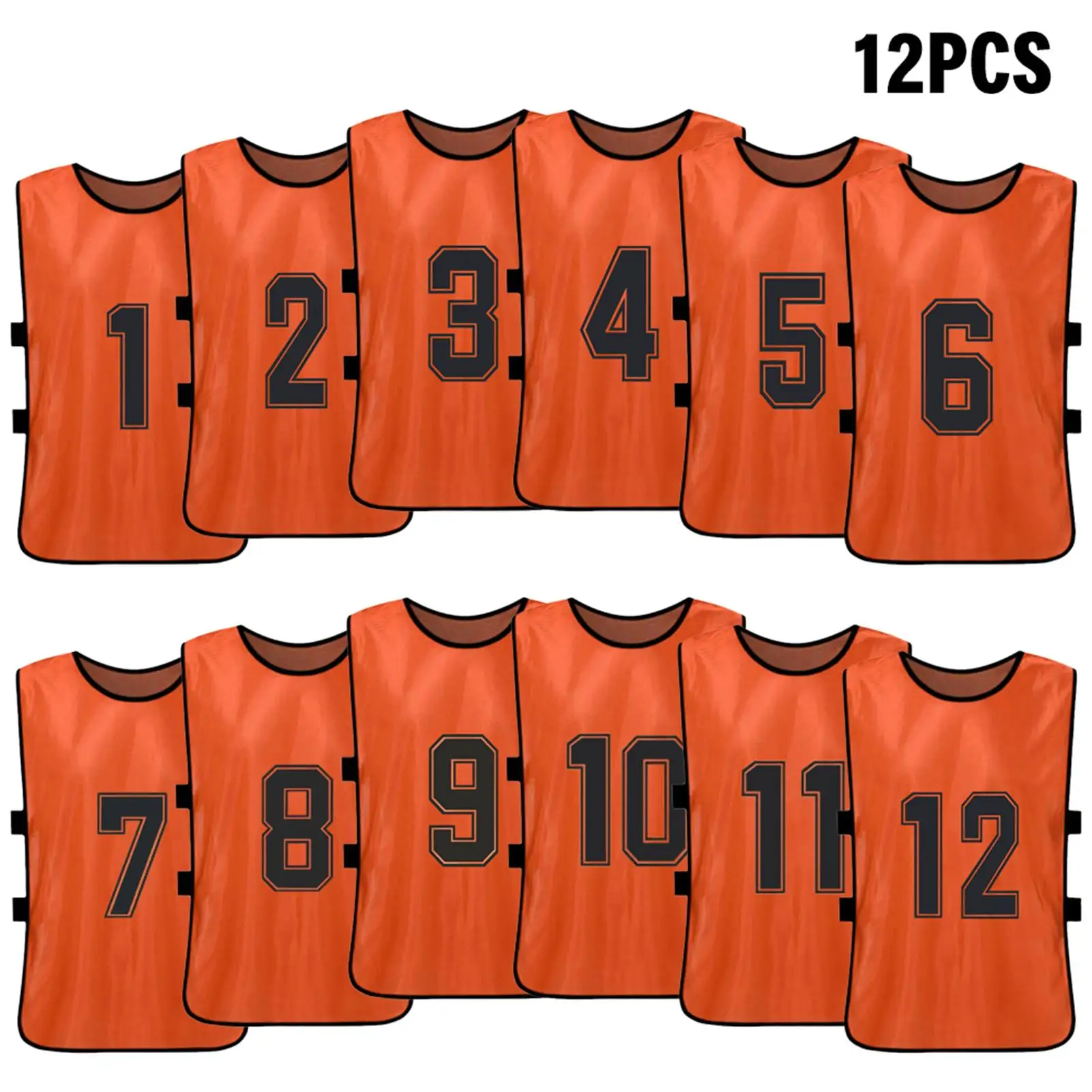6/12pcs Kinder Fußball Pinnies schnell trocknen Fußball Trikot Jugend Sport Scrimmage Basketball Team Training nummerierte Lätzchen Sport weste – Detail 14