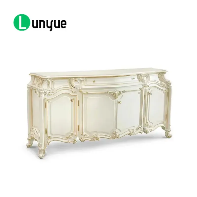 Custom Luxury Classic Solid Wood Sideboard Handmade High Quality Restaurant Storage Cabinet Vintage Buffet Server Home Decor