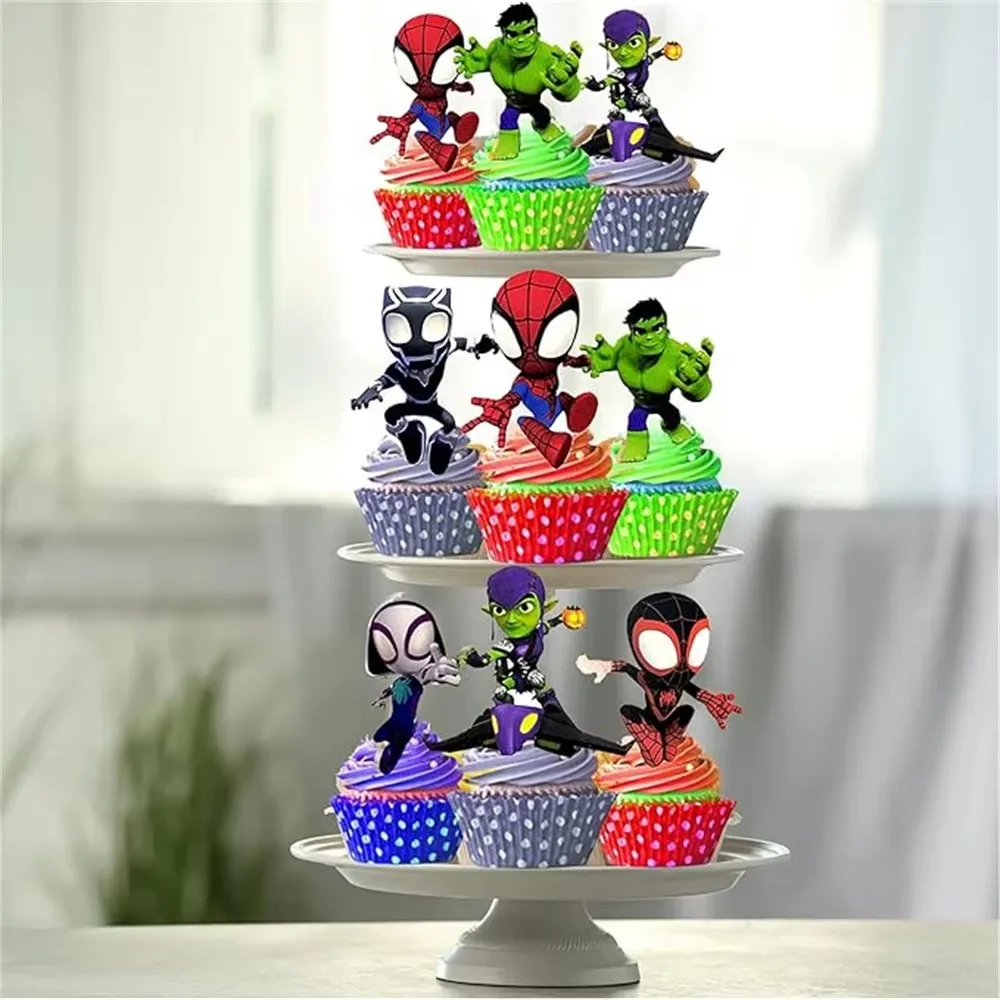 Spidey and His Amazing Friends Cupcake Toppers Birthday Party Supplies Spidey Friends Theme Party Cake Decorations Cake toppers